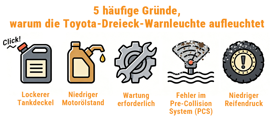 5 Häufige Gründe, warum die Dreieck-Warnleuchte Ihres Toyota aufleuchtet