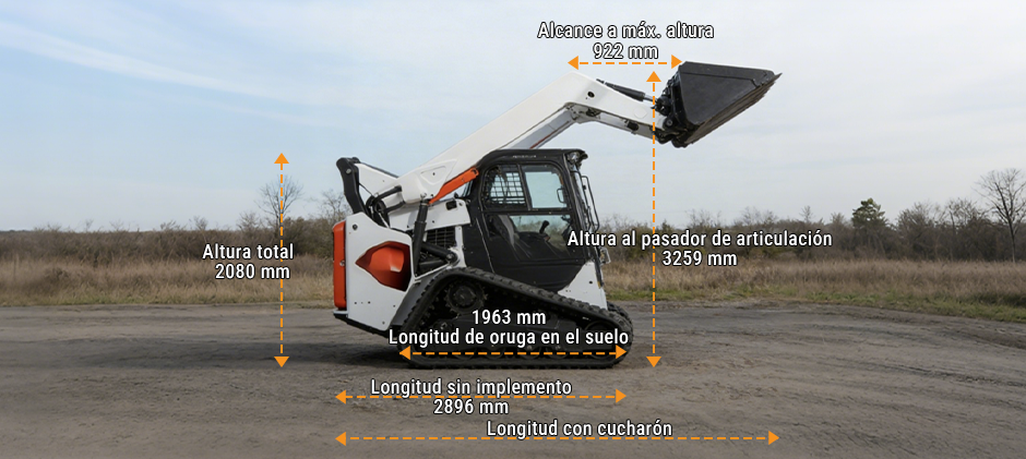 ¿Qué tamaño tiene la Bobcat T76? 