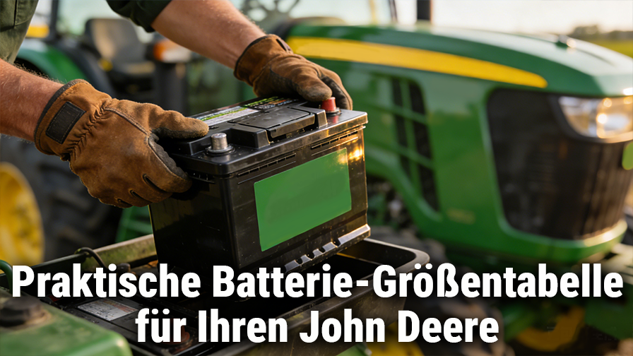 Praktische Batterie-Größentabelle für Ihren John Deere