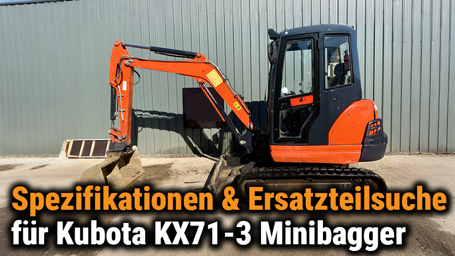 Spezifikationen & Ersatzteilsuche für Kubota KX71-3 Minibagger