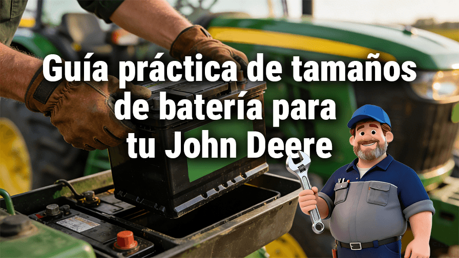 Guía rápida de tamaños de batería para John Deere