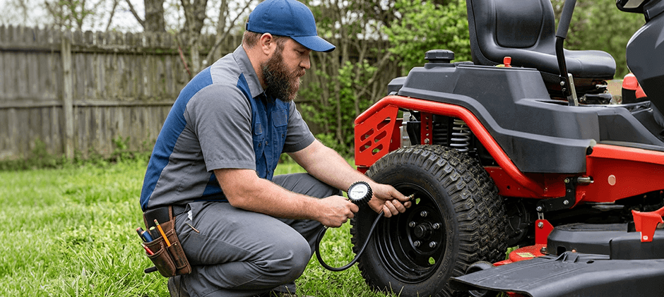 lawn mower tire pressure
