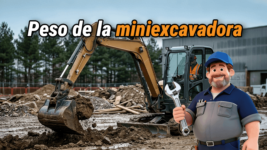 ¿Cuánto pesa una mini excavadora?