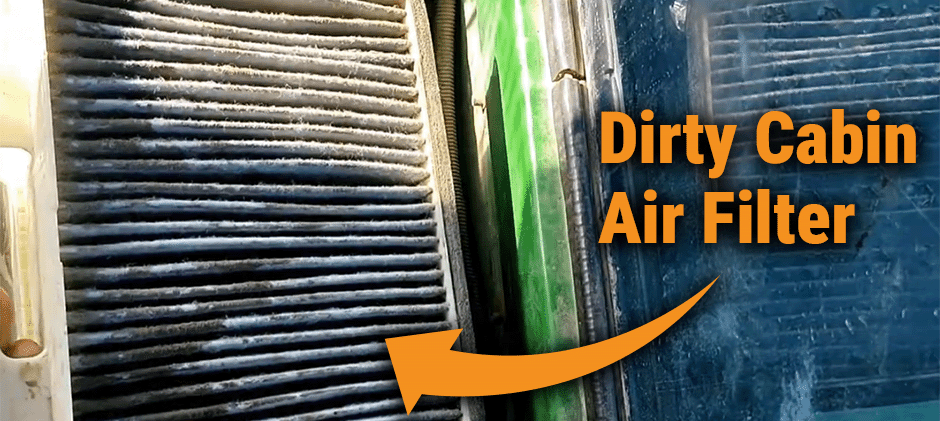 Dirty cabin air filter