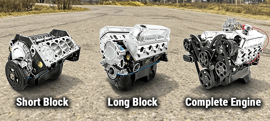 short block → long block → complete engine.