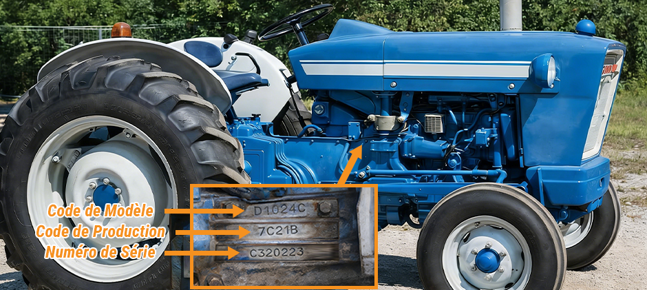 le numéro de série de votre tracteur Ford