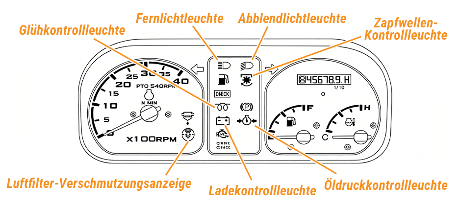 Mahindra-Traktor-Warnleuchten