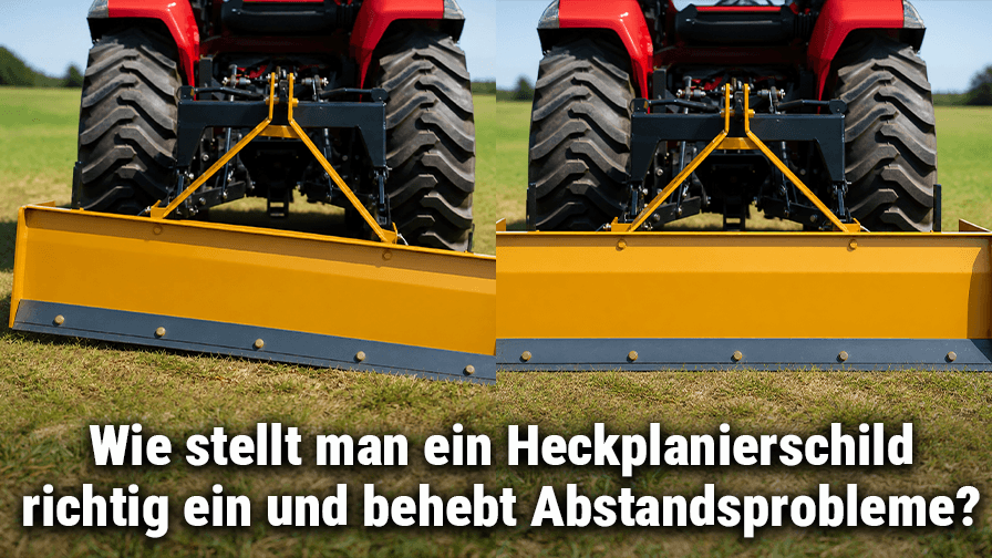 Wie stellt man ein Heckplanierschild richtig ein und behebt Abstandsprobleme?