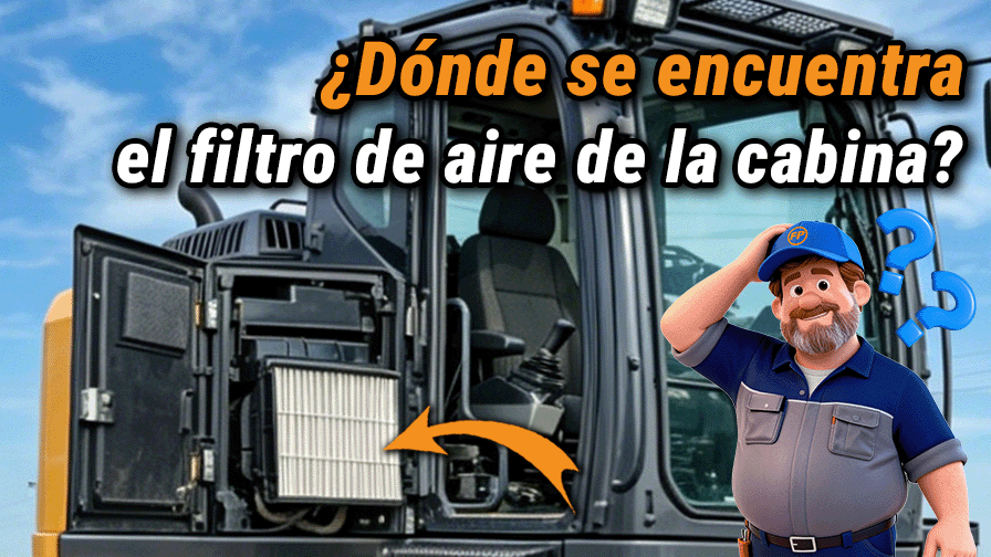 Cómo encontrar el filtro de aire de cabina de una excavadora