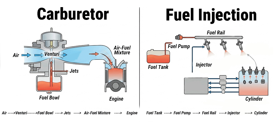 How Do Carburetors and Fuel Injection Systems Deliver Fuel?