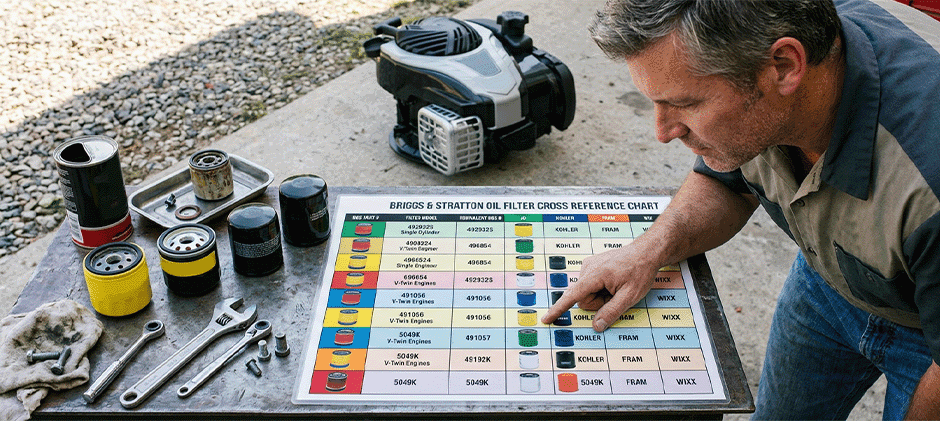 Briggs and Stratton Oil Filter Cross Reference Chart