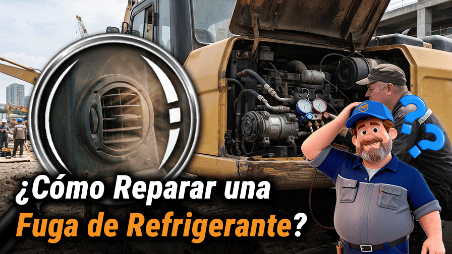 Cómo reparar una fuga de refrigerante en una excavadora