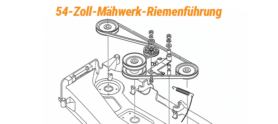 Kubota 54 Zoll Mähwerk-Riemenplan