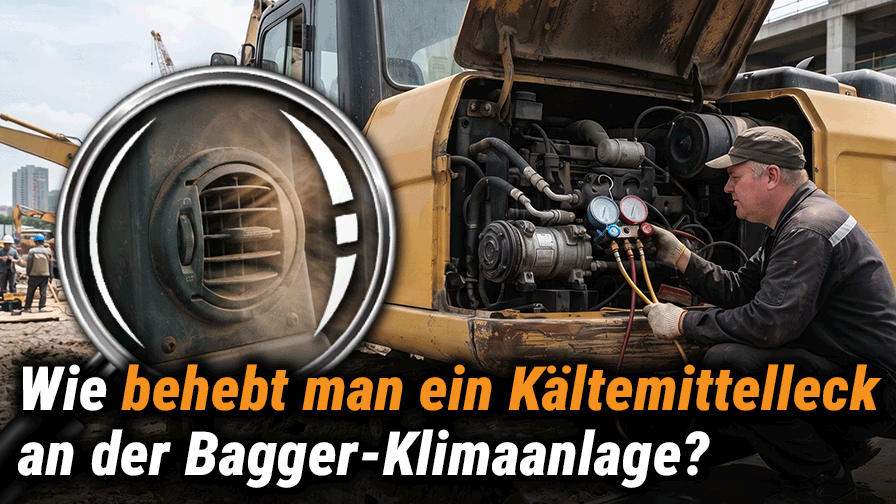 Wie behebt man ein Kältemittelleck an der Bagger-Klimaanlage?