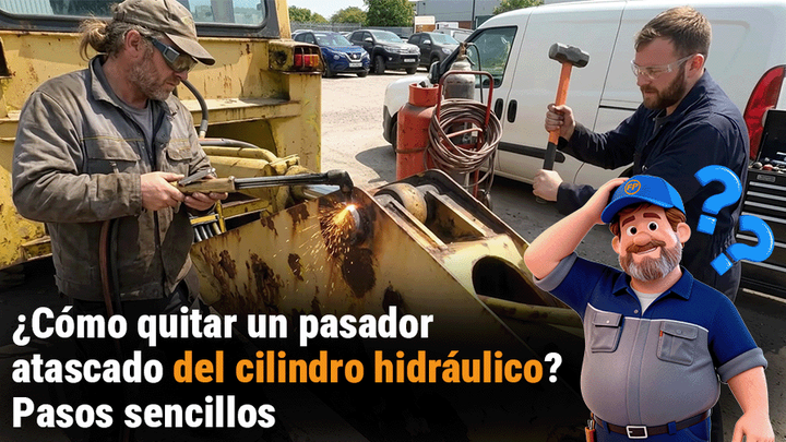 ¿Cómo extraer un pasador hidráulico atascado?