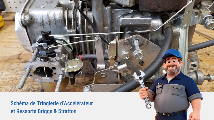 Schéma de Tringlerie d’Accélérateur et Ressorts Briggs & Stratton