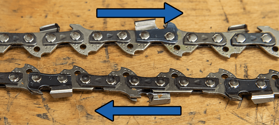Stihl chainsaw chain direction