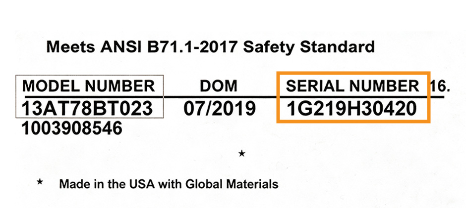 What Year Is My Troy-Bilt Mower? Serial Number Lookup