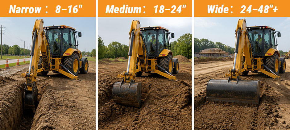 Backhoe Bucket Size Chart 