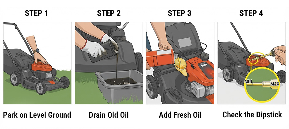 How To Fill the Husqvarna Lawn Mower with Correct Oil Amount?