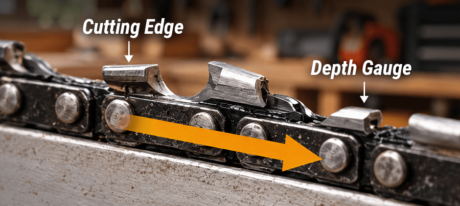 chainsaw chain direction