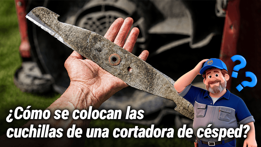 ¿En qué posición se colocan las cuchillas del cortacésped?