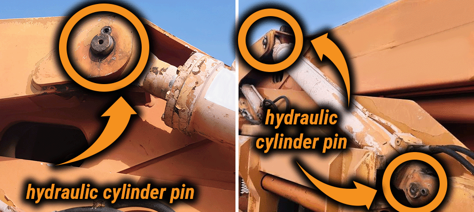 stuck hydraulic cylinder pin removal