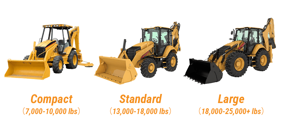Backhoe Weight Range by Size