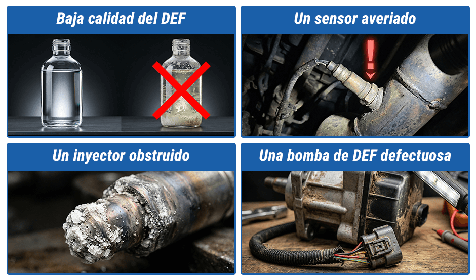 ¿Cuáles son los síntomas de un fallo del sistema SCR?