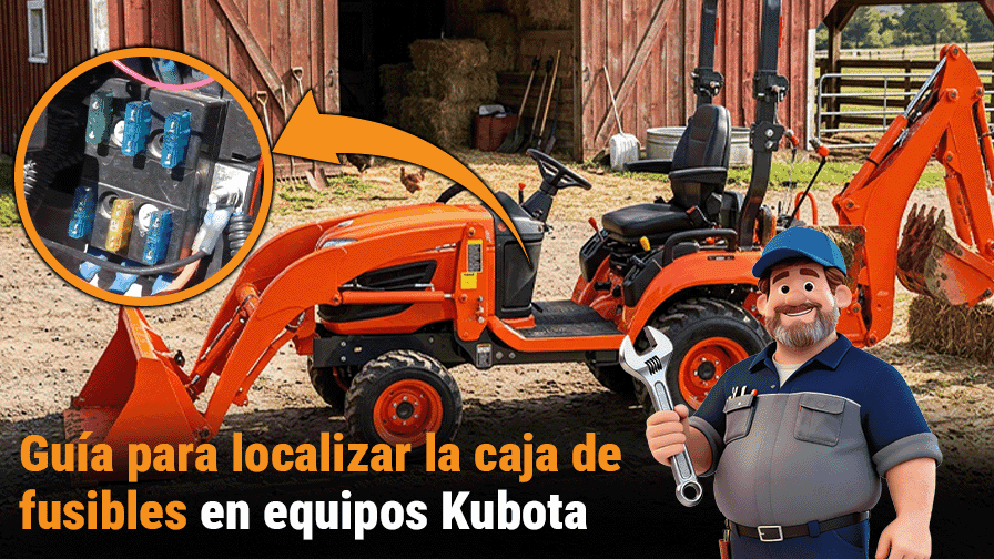 ¿Dónde está la caja de fusibles de Kubota?