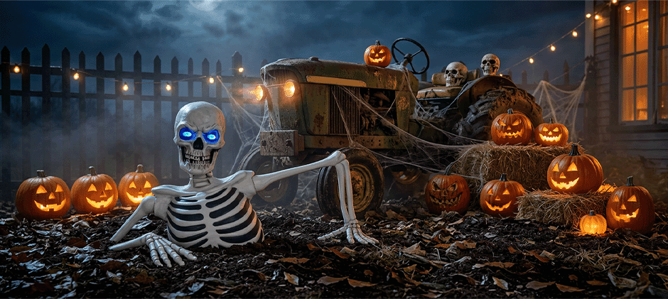  Halloween Giant Ground-Breaking Skeleton with LED Eyes - Halloween Gift Ideas 