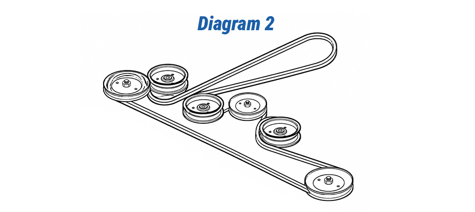 Husqvarna deck belt diagram for  YTH24K48  YTH2348  LGT2654

