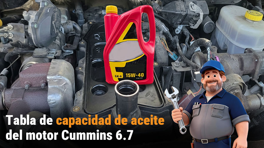 Capacidad de aceite del Cummins 6.7 por año de modelo