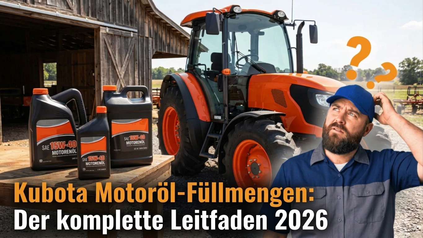 Kubota Motoröl-Füllmengen: Die komplette Übersicht 2026